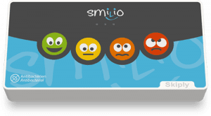 Borne de sondage Smilio S 4 smileys, par Skiply