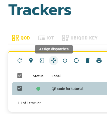 Assign a dispatch to one or multiple trackers
