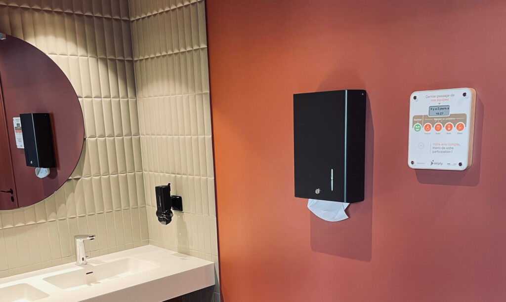 Digital Timesheet Clock E in luxury restrooms