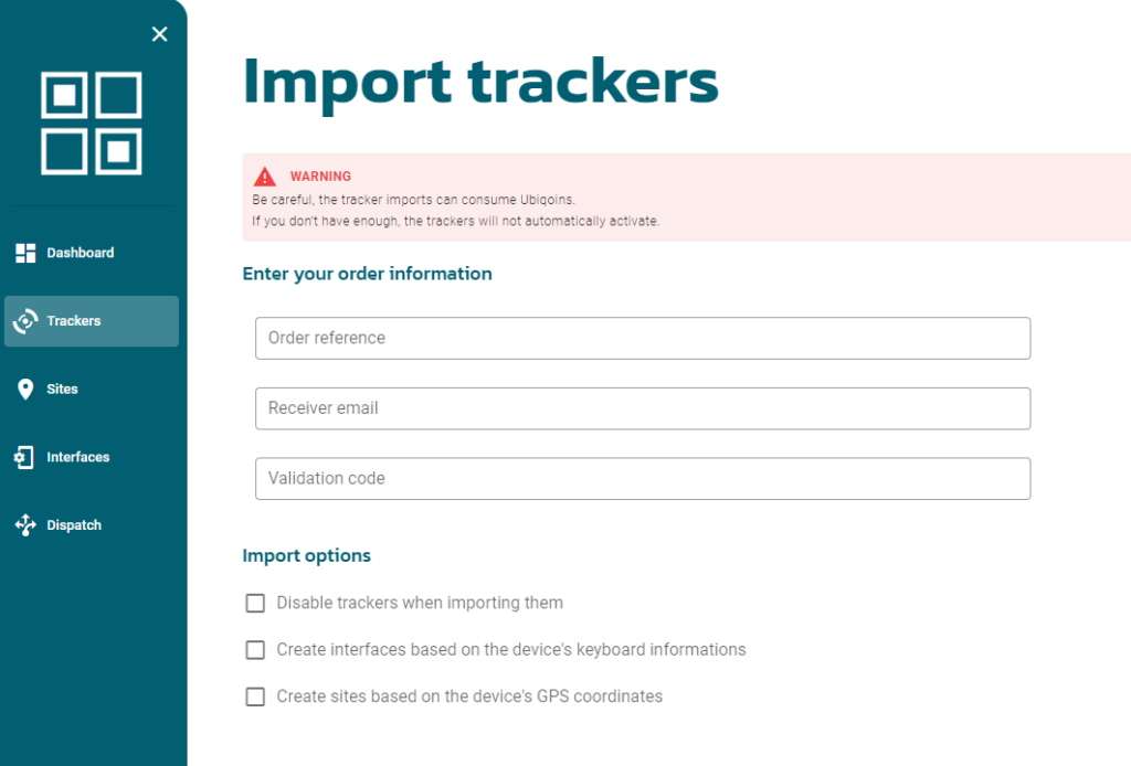 Import an IoT tracker in your Ubiqod platform