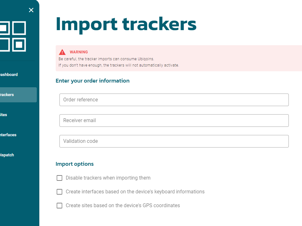 Import an IoT tracker in your Ubiqod platform