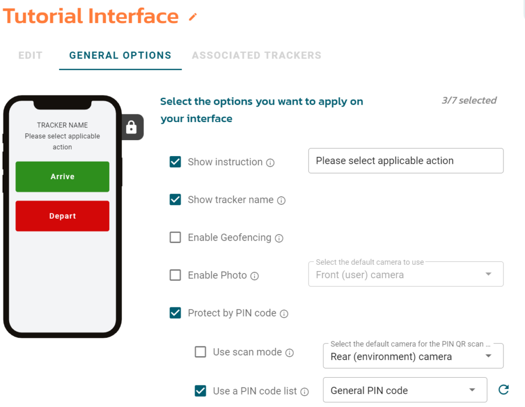 Interface for QR code tutorials