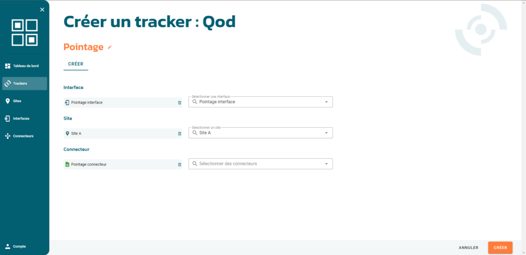 Créer un tracker pour le pointage Ubiqod