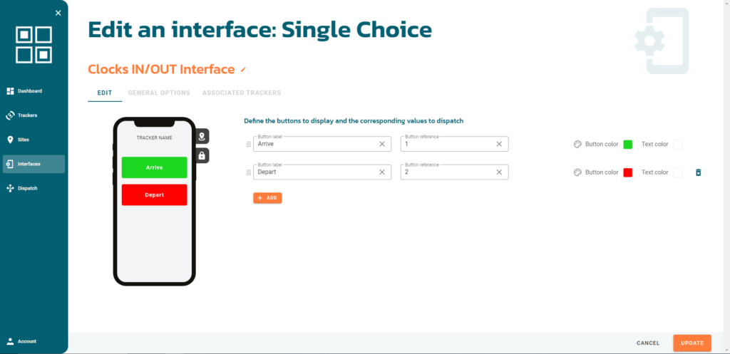 Edit interface for time tracking