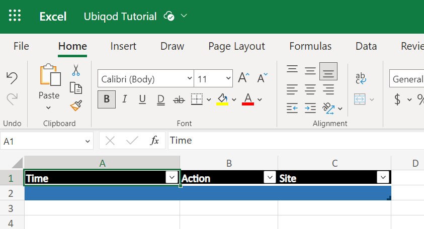 Template excel file timesheet for power automate