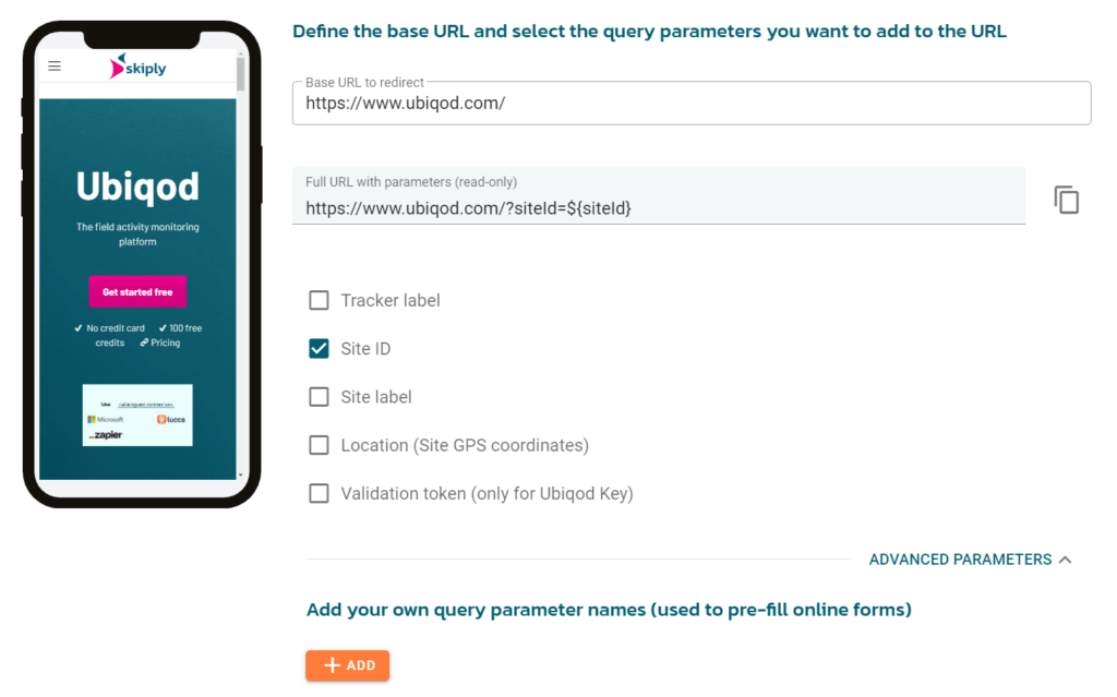 Redirection interface for QR codes