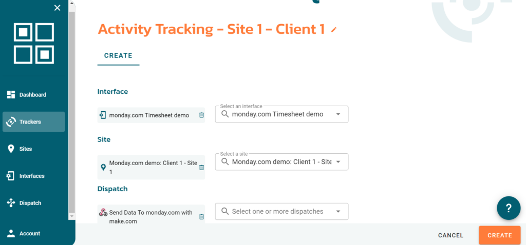 Create a tracking QR code in Ubiqod