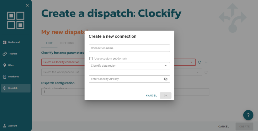 Configure Ubiqod dispatch for Clockify