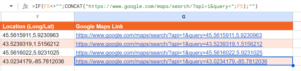 Geolocation with Google Maps in Google Sheets