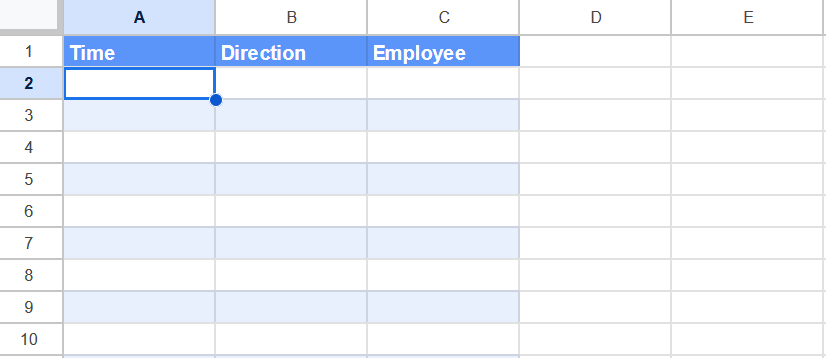 Google Timesheet example