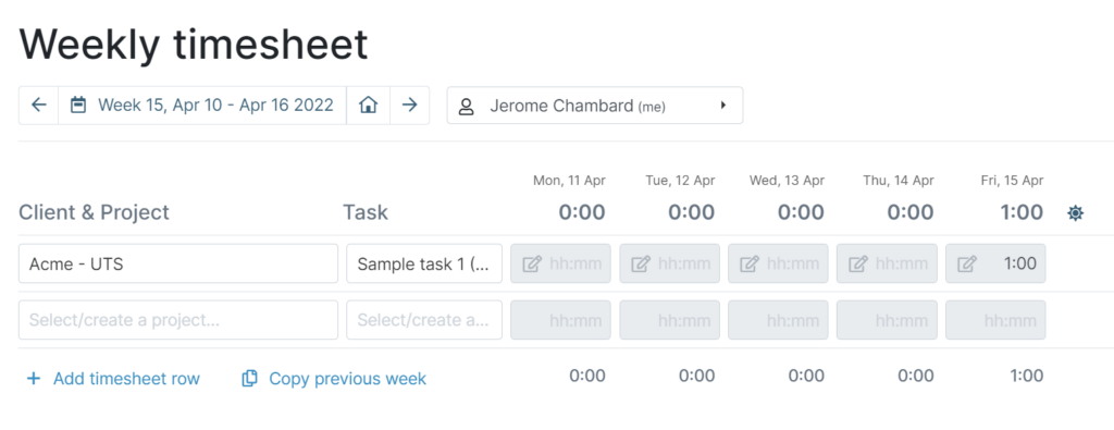 Automate timesheet entries in My Hours