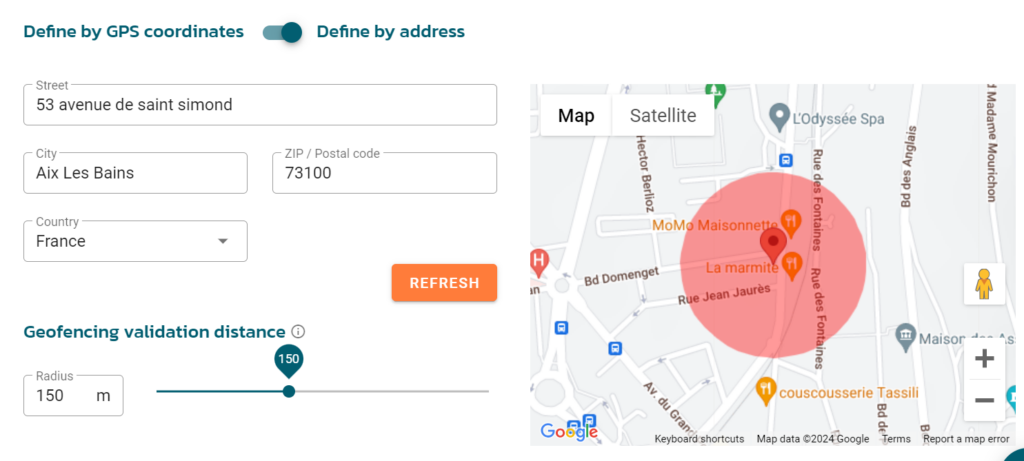 Site geofencing for clock-in and clock-out