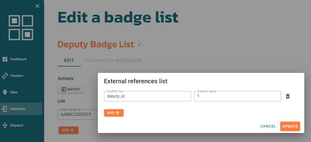 Configure badge list into Deputy