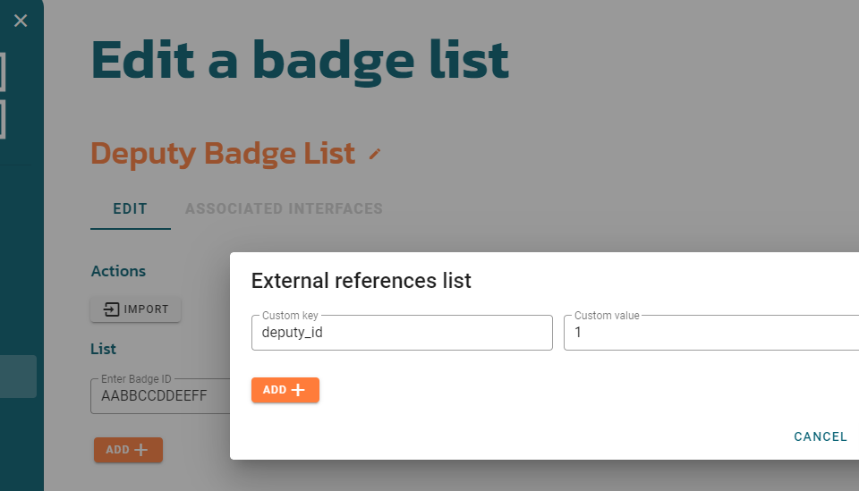 Configure badge list into Deputy