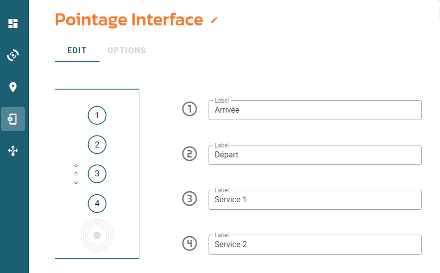 Interface de pointage NFC