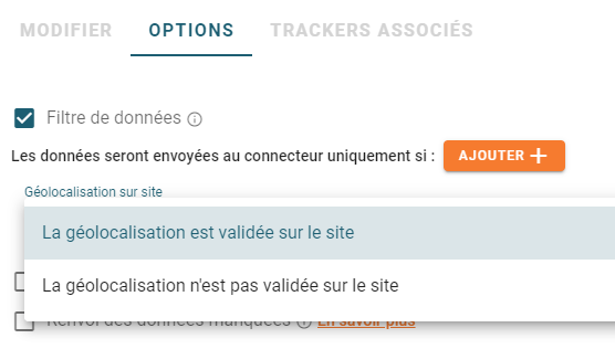 Filtrage selon la position géographique de l'utilisateur