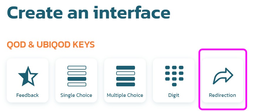 Redirection interface in Ubiqod