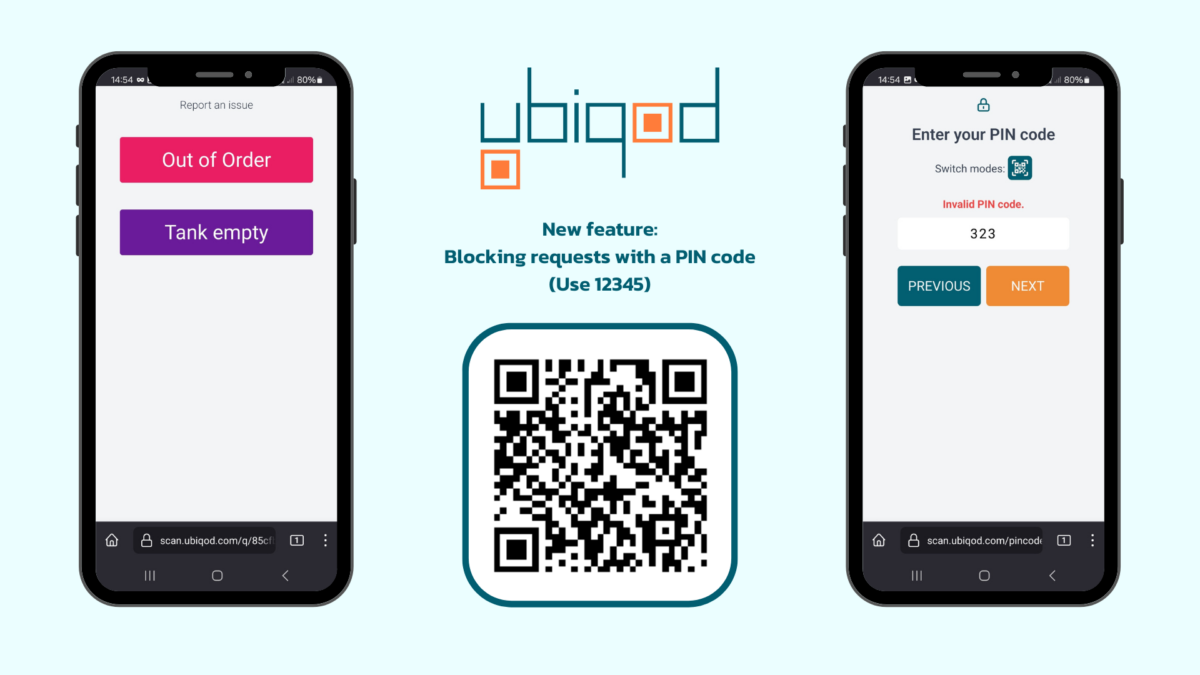 PIN code protection for service requests